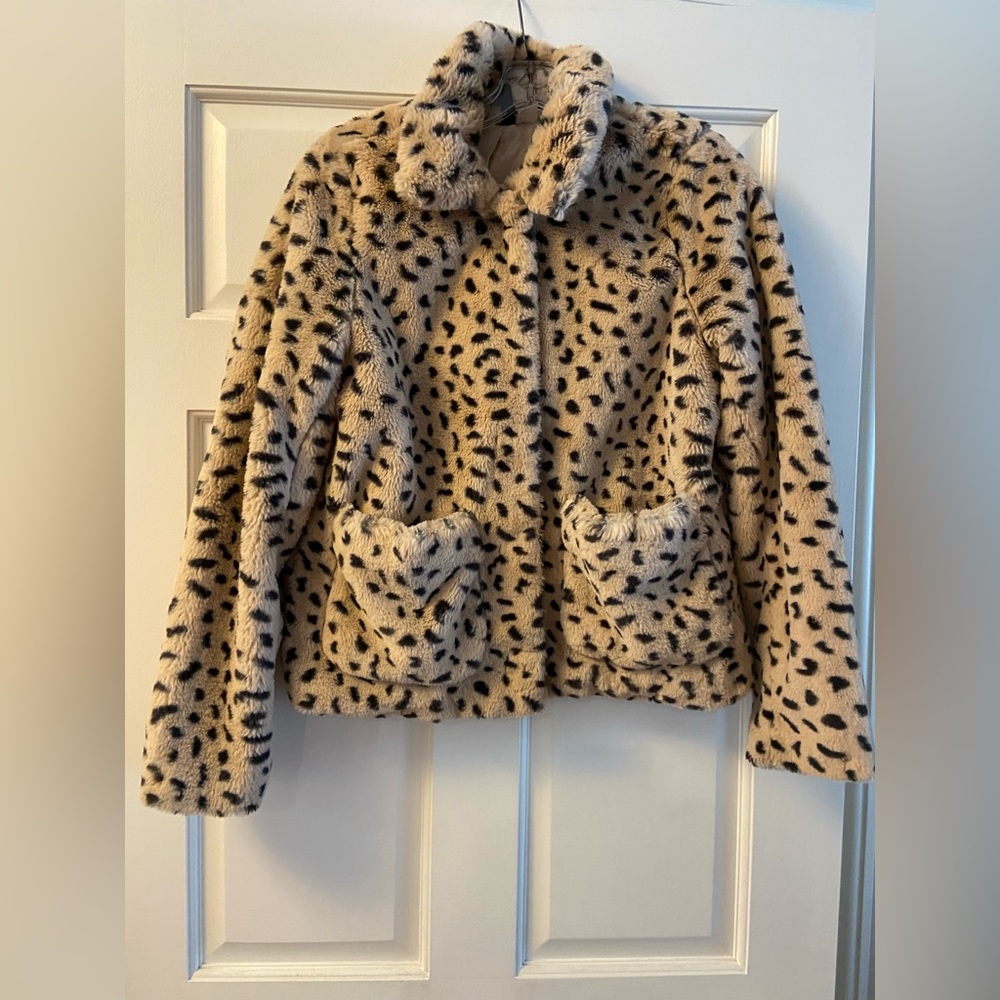 faux fur cheetah print jacket